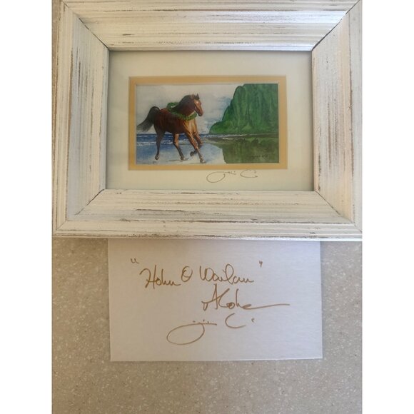 Hawaiian Horse Print "Holau O Waiulau" By Artist Jim Warren In 5"x7" White Distr - Picture 1 of 7